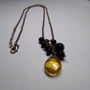 Simulate costume citrine and onyx necklace